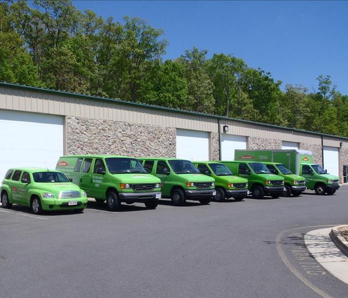 SERVPRO trucks in front of Office